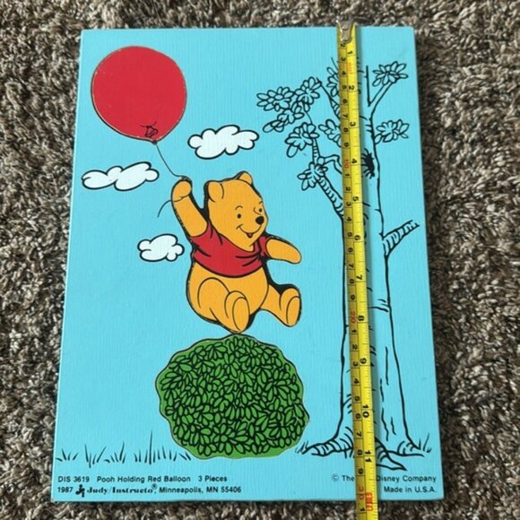 Disney Vintage 1987 Winnie The Pooh Wooden Tray Puzzle - Picture 5 of 7
